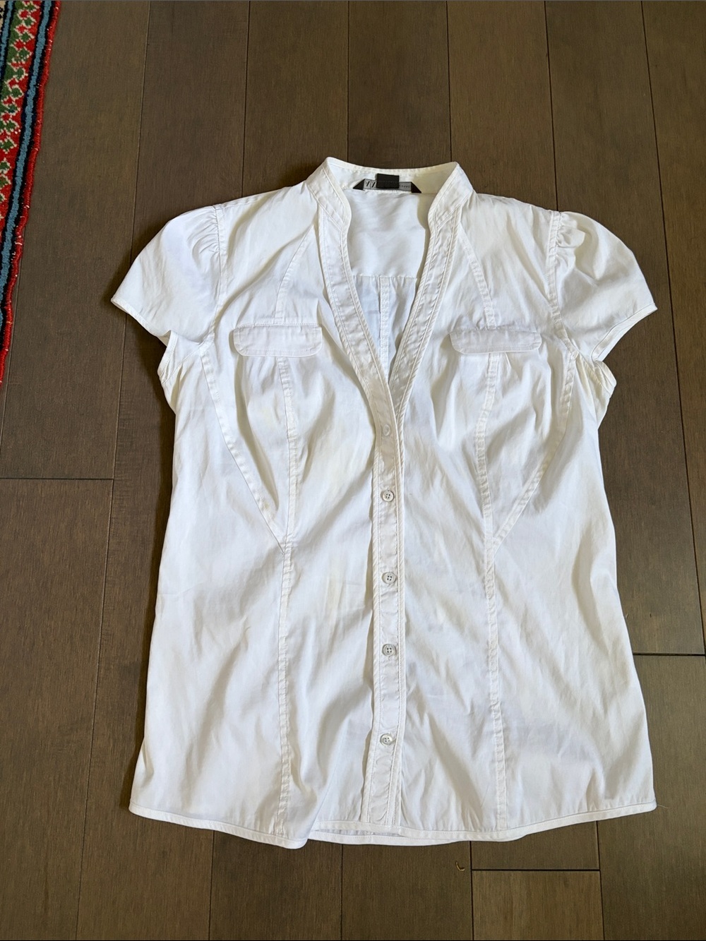 Armani Exchange White Short-Sleeve Button-Down Shirt - Picture 8 of 9